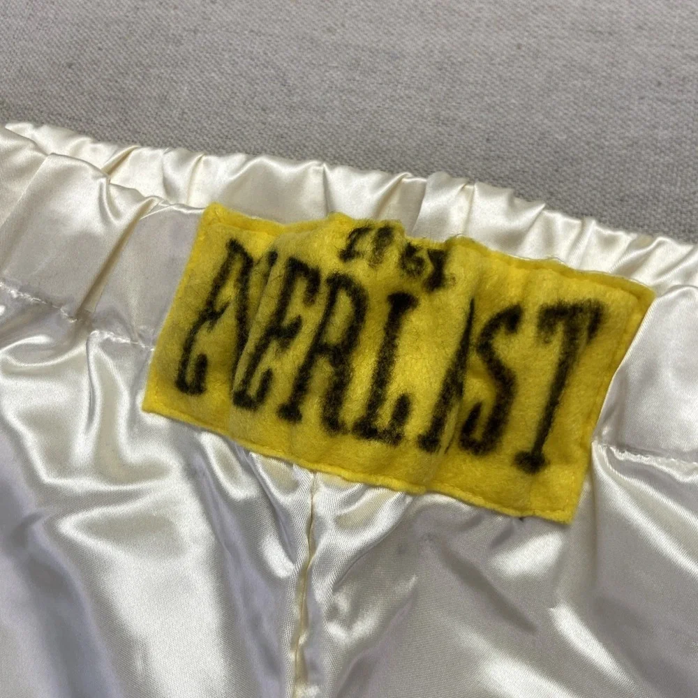 Vintage Everlast Satin Shorts Mens M‎ White Boxing 70s Retro